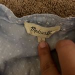 Madewell  swiss dotted ruffle blue & white top size L Photo 9