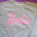 Barbie pullover sweater cursive barbie in gray and pink size XL extra large. Photo 1