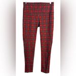 Multiples Slim-Sation by  Red Plaid Pull-On Stretch Pants Womens Small Slim Ankle Photo 1