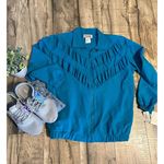 Teddi Vintage 80s New Blue Teal Teddi Sport Lightweight Chevron Jacket Small Photo 0