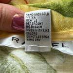 Rafael Linen Blend Yellow Tropical Floral Skirt Size 12 Beading Cruise Hawaiian Photo 5