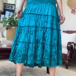 Y2k Satin Tiered Skirt Blue Photo 3