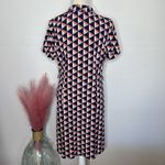MSK • geometric abstract print shirt dress Blue Size L Photo 2