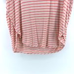 Soma  Essential Tee Women's Pink Red Stripe Dolman Sleeve Hi Low Top Large Cozy Photo 3