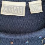 COSCOB Vintage Navy Blue Beaded Sequin Velour Sweater Size M Size M Photo 6
