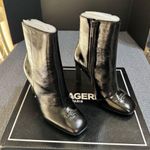 Karl Lagerfeld  Paris Vica Black Patent Leather Dress Booties Photo 2