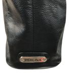 Perlina NEW YORK Leather Tote Shoulder Bag Black Office Business Everyday Travel Photo 7