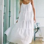 Eberjay Eberjey Kesia Sleeveless Linen Sleep Nap Dress Size Large White Tiered Maxi Gown Photo 0