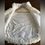 Free People  womens cream shaggy faux fur winter Jacket w hood size XS Photo 6