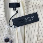 Nili Lotan Don Pinstripe One Button Blazer Jacket Natural Size 0 Black Photo 10