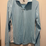 FootJoy Women's Quarter Zip Golf Pullover Size Medium White And Blue M Photo 0
