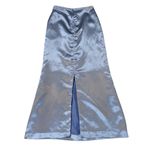 American Vintage Y2K Vintage Long Formal Satin Straight Maxi Skirt Blue Size XS Photo 1