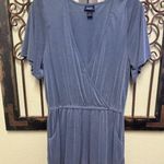 Daytrip blue surplice ribbed short romper with pockets Photo 0