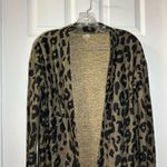 Tickled Teal  Green/Black Animal Print Open Front Cardigan size Small Photo 3