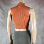 PaperMoon  Orange Mockneck Cropped Sweater Tank SMALL Photo 5