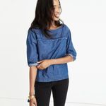 Madewell  Denim Herald Tee Top‎ Blue Womens Size XS Photo 1