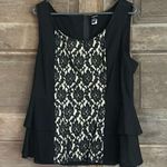 Torrid  Top Womens 2 Sleeveless Blouse Black Lace Panel Zip Stretch Casual Ladies Photo 0