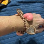 Betsey Johnson VINTAGE  Chunky PINK LUCITE Heart Puffy Huge Heart Bracelet Rare Photo 6