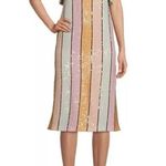 Gianni Bini NWT Halston Multi-Color Sequin Stripe Midi Dress Photo 1
