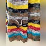 NWT Noracora Knit Rainbow Strip Open Front Cardigan Sweater with Pockets Red Size M Photo 7