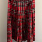 Pendleton Vintage  Red Tartan Plaid 100% Virgin wool pleated skirt Size 12 Petite Photo 6