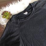 Danskin Mesh Active Cold Shoulder Sweatshirt‎ Tee Black Size 2X Photo 2