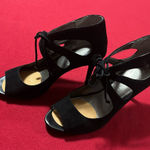 Audrey Brooke Heels Chic Black Lace-Up Women's Heels  9 1/2 like new Photo 0