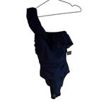 Profile‎ By Gottex Tutti Frutti Ruffle 6 One Shoulder Navy One Piece Swimsuit Blue Photo 3