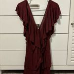Free People  Darling Mini Dress Maroon NWT Photo 2