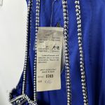 Laurence Kazar VTG  Plus‎ Size XXL Dress Royal Blue Beaded Halter Keyhole Maxi E Photo 12