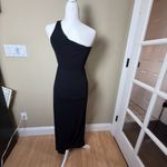 The Vanity Room Maxi Dress Black One Shoulder Cut Out Size Small Knit Photo 5