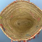 Moroccan straw colorful fringe basket bag Tan Photo 5
