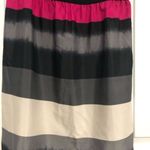 Loft  striped summer medium petite dress pink black grey‎ Photo 3