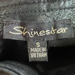 Black leather mini skirt with tie size small Photo 2