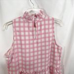 Crown & Ivy Crown & Ivy Large Top Ruffle Mock Neck Sleeveless Top Pink Gingham Tiered 1295 Photo 7