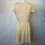 ZARA  Knit Floral Embroidered Short Sleeve T-shirt Mini Dress in Tan‎ Size Medium Photo 8