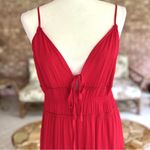Mi Ami Francesca’s Jumpsuit Wide Leg Cropped Red XL (jrs) Cocktail Boho Dressy Size undefined Photo 2