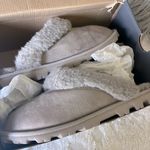 Suede Sheepskin Slipper Indoor Outdoor Sole New Womens 8 Gray Photo 2