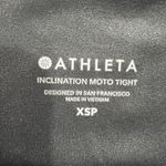 Athleta  Size XSP Inclination Shimmer Moto Tight Legging Black Women's Pockets Photo 2