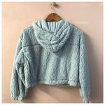 BDG  Light Grayish Blue Crop Teddy Jacket Size S NWT Photo 2