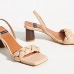 Anthropologie Angel Alarcon Puffy Braid Heeled Slingback Sandals in Beige 6.5 Photo 0