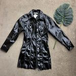 ZARA NEW  Black Faux Patent Leather Mini Dress size XS The Raeh Dress Photo 5