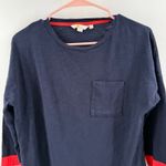 Boden Shirt Size 4 Long Sleeve Navy Blue Rainbow Cuff Sleeves T0828 Cotton Tee Photo 3