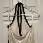 Taboo  Vtg Ivory Satin Halter A-line Marilyn Monroe Inspired Tea Length Dress Photo 7