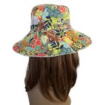 DISNEYLAND Surf Hulu Bucket Hat Blue Reversible Floral Minnie Mouse Size Adult Photo 3