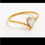 Anthropologie 18K tarnish resistant pear cut ring Photo 2