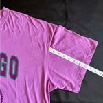 Wild Fable Oakland Chicago Split T Shirt Womens Medium Beige Purple Short Sleeve Baggy Photo 4