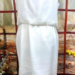 Romeo + Juliet Couture Beaded Geometric Dress White/Orange/Yellow L Photo 6