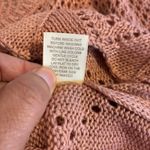 Ultra Flirt  Knit Sweater V Neck Diamond Pattern‎ Open Weave Long Sleeve Small Photo 5