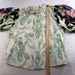 JODIFL  M Blouse Top High Neck Peasant Floral Boho Embroidered Puff Sleeve Gypsy Photo 8